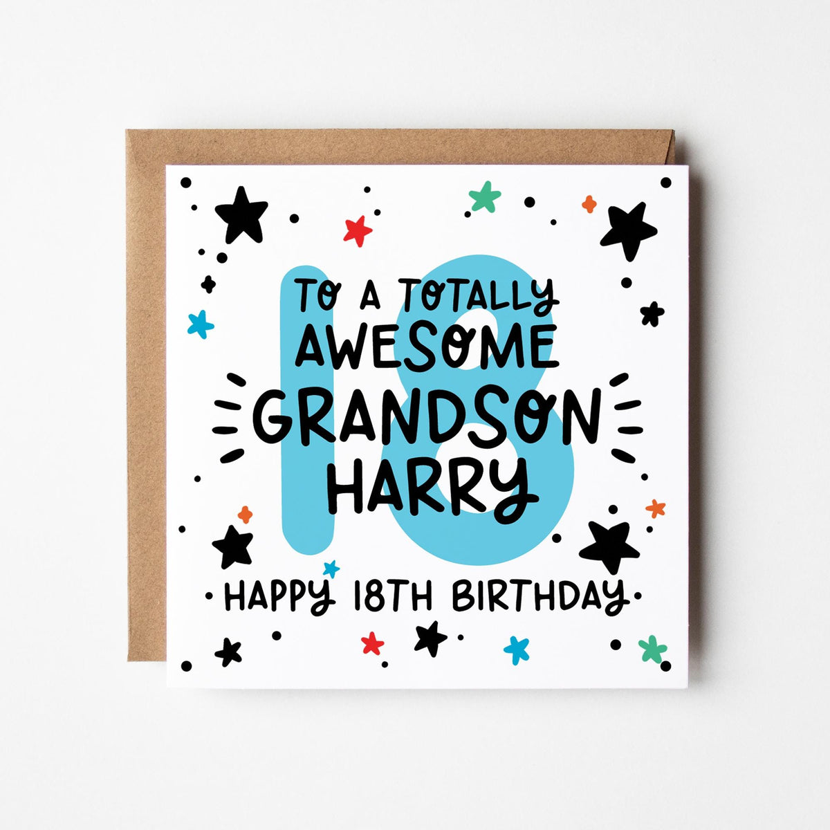 Grandson 18th Birthday Card • Personalised 18th Birthday Card For Grandson • Grandson Birthday Card • 18 Grandson