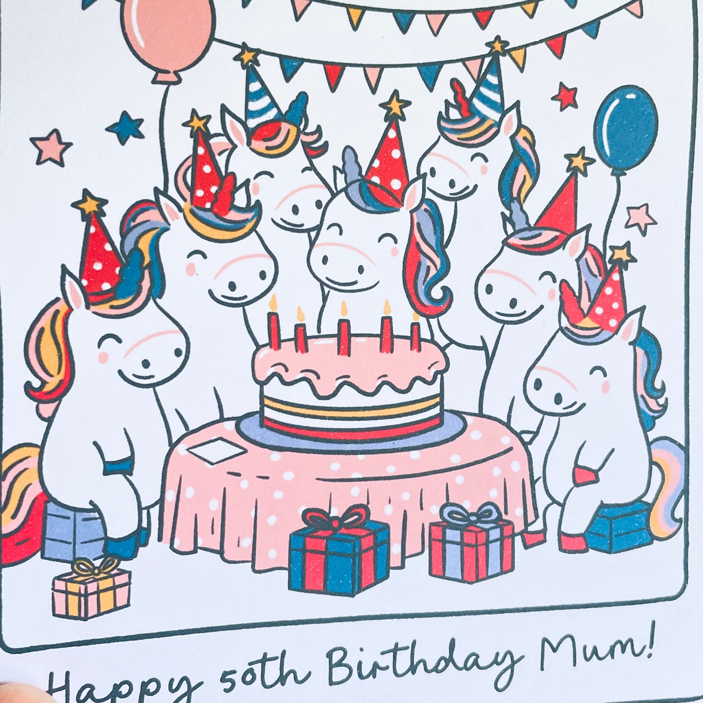 Personalised Unicorn Birthday Party Card