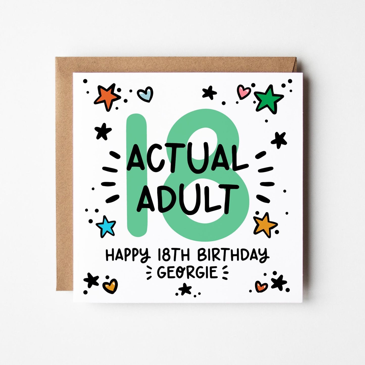 18th Birthday Card • Personalised 18th Birthday Card For Boys • Actual Adult 18th Birthday Card for Girls • 18th card for him for her
