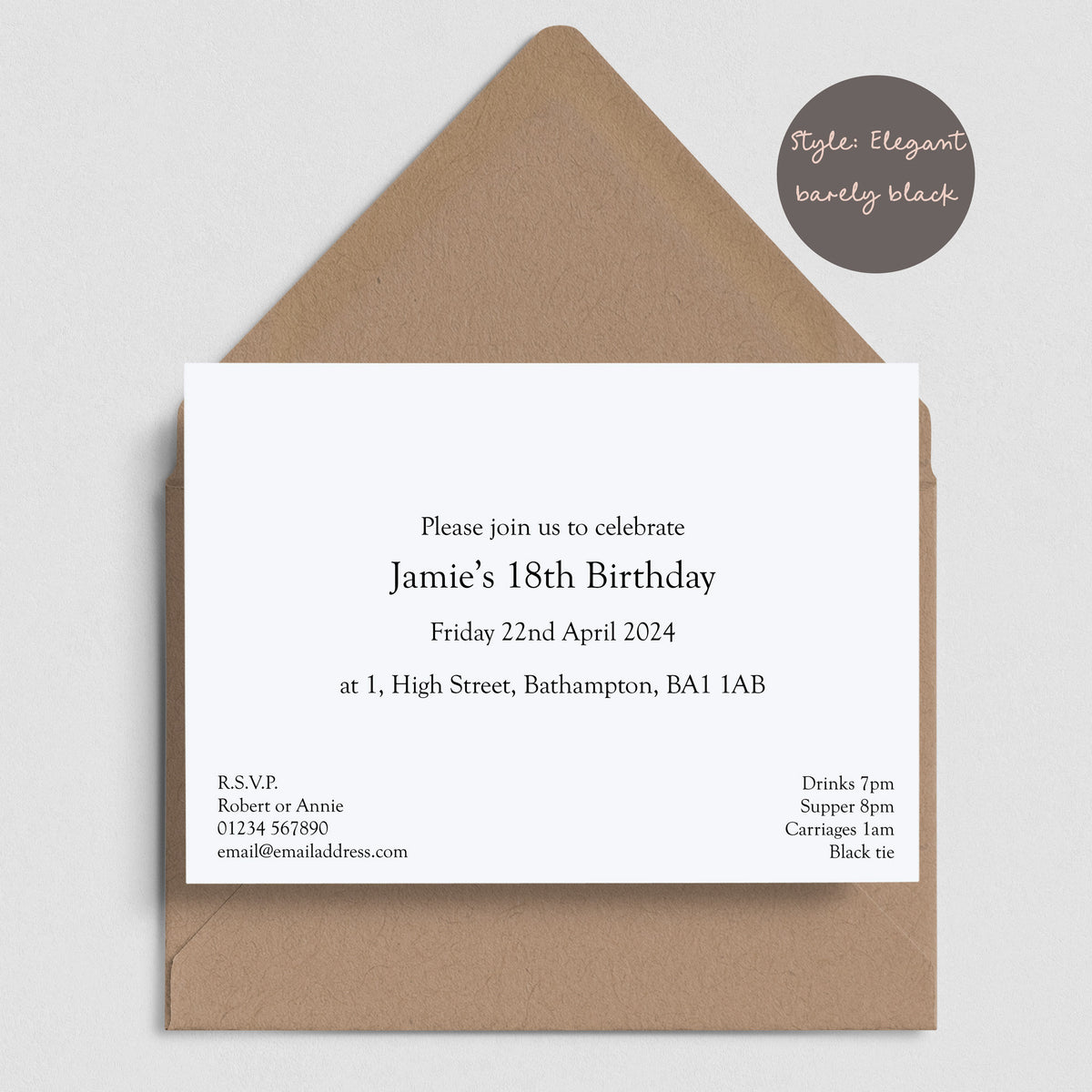 Printed Formal Invitations