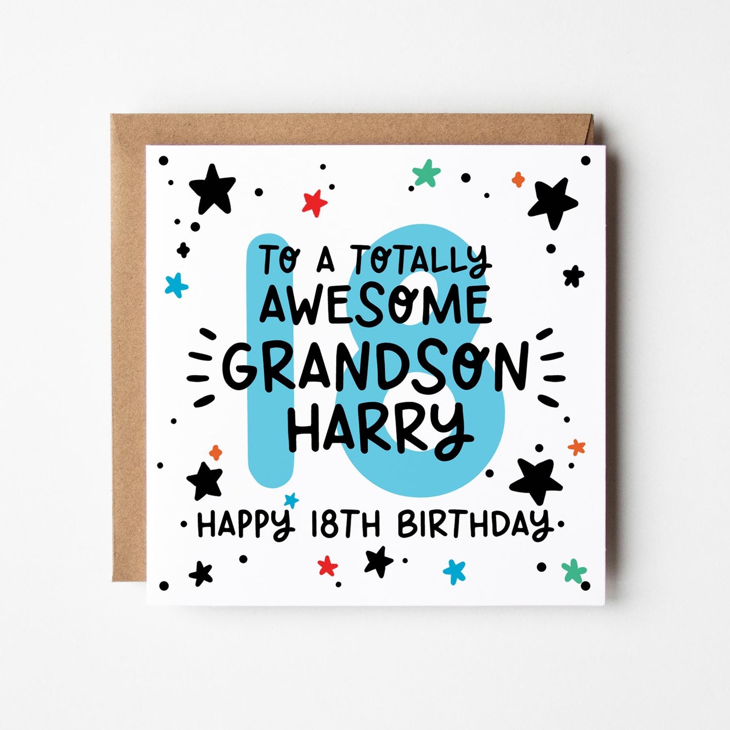 Grandson 18th Birthday Card • Personalised 18th Birthday Card For Grandson • Grandson Birthday Card • 18 Grandson