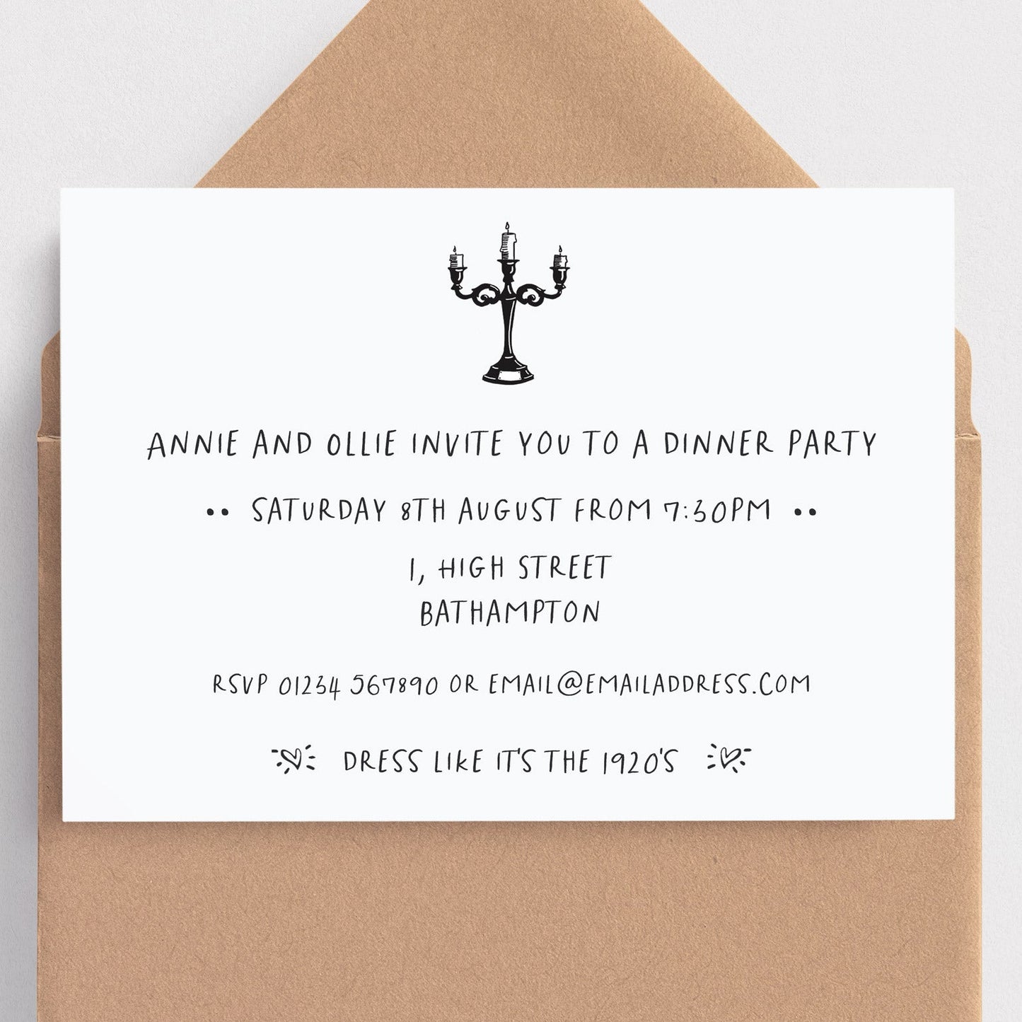 pre-printed informal party invitations