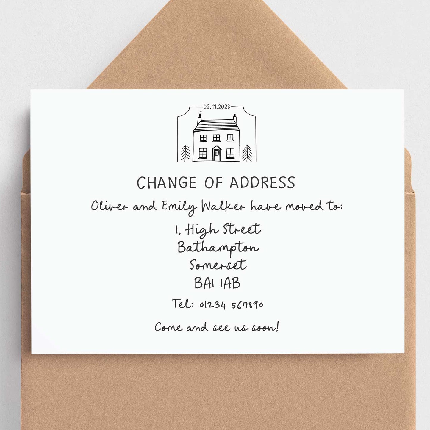 Handwritten Style Change of Address Announcements - Moving Home Cards