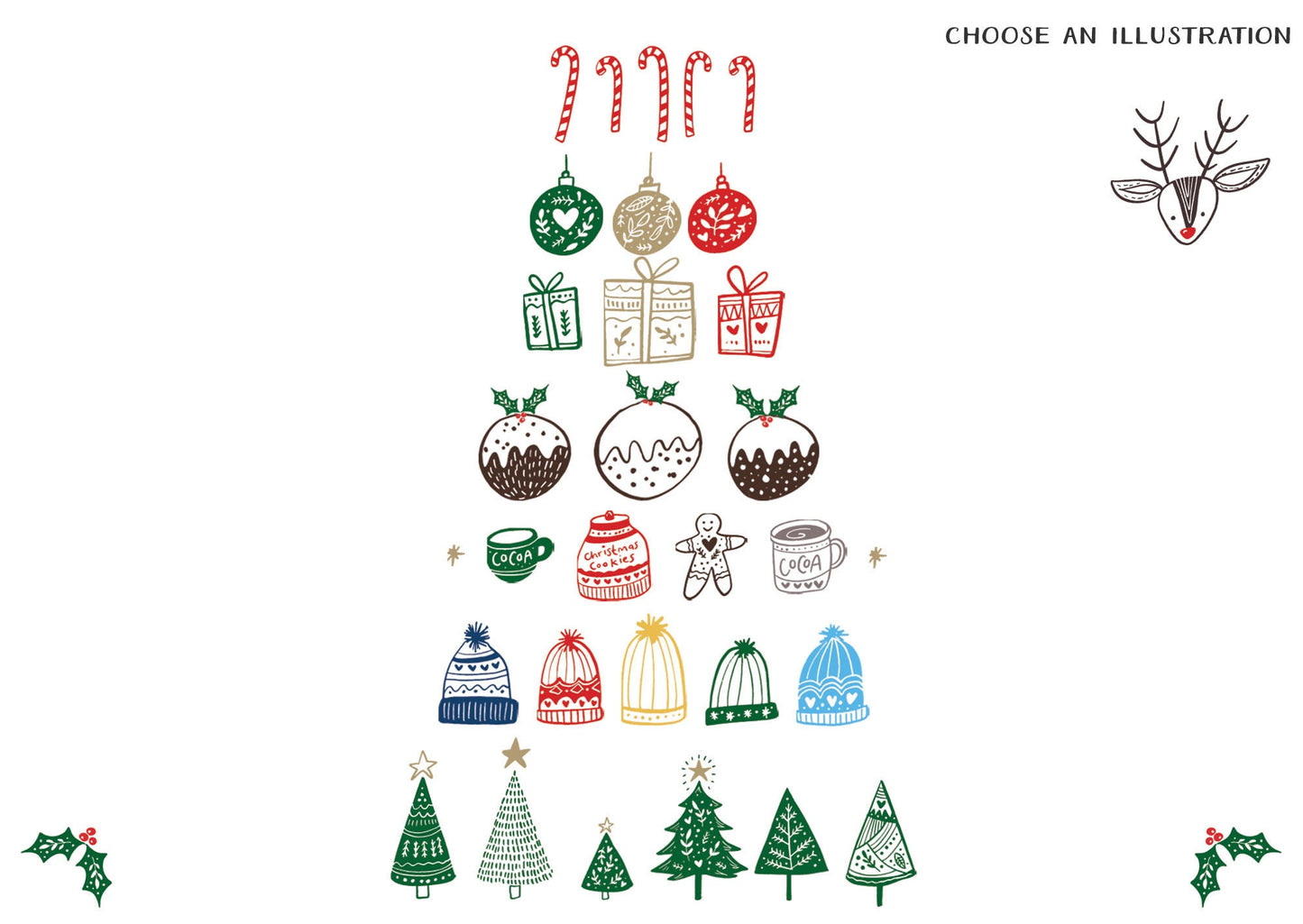 Christmas Thank You Note Cards • Personalised Christmas Note Cards • Christmas Stationery • Custom Christmas Cards