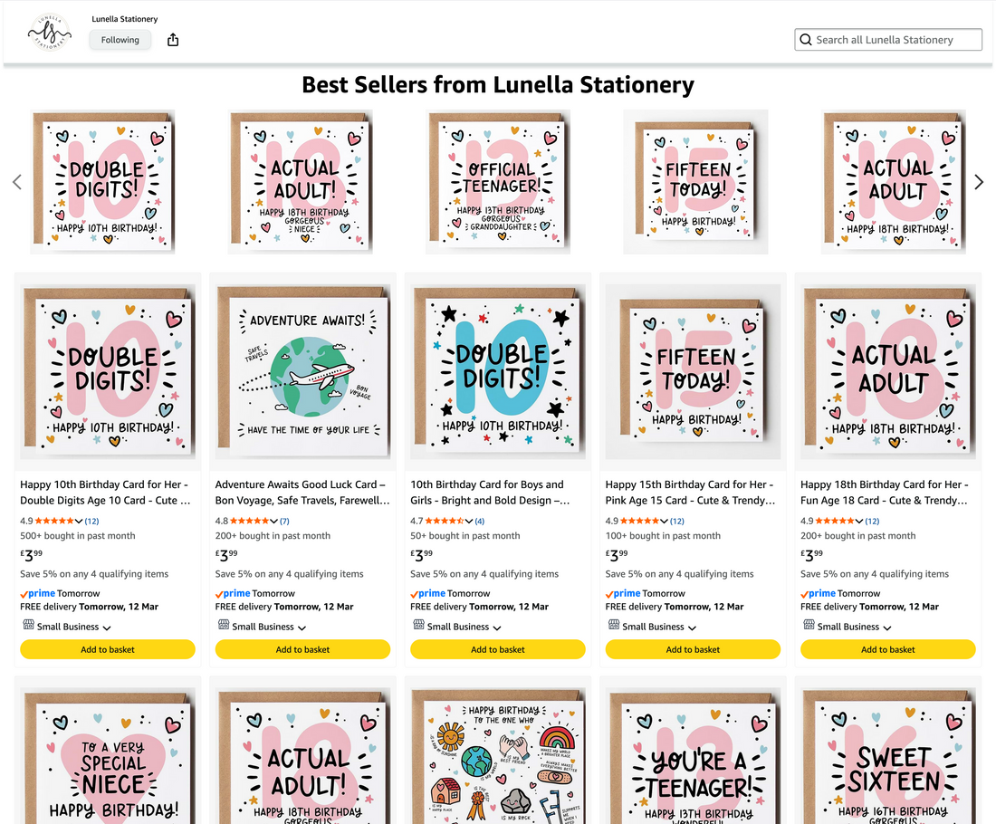 Lunella Stationery Cards Now Available on Amazon Prime!