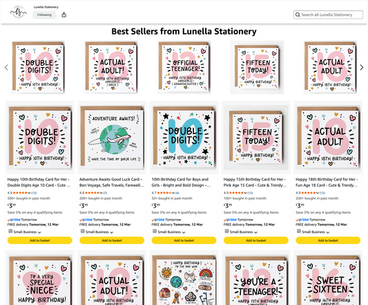 Lunella Stationery Cards Now Available on Amazon Prime!