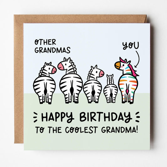Cool Grandma Birthday Card; with Kraft envelope