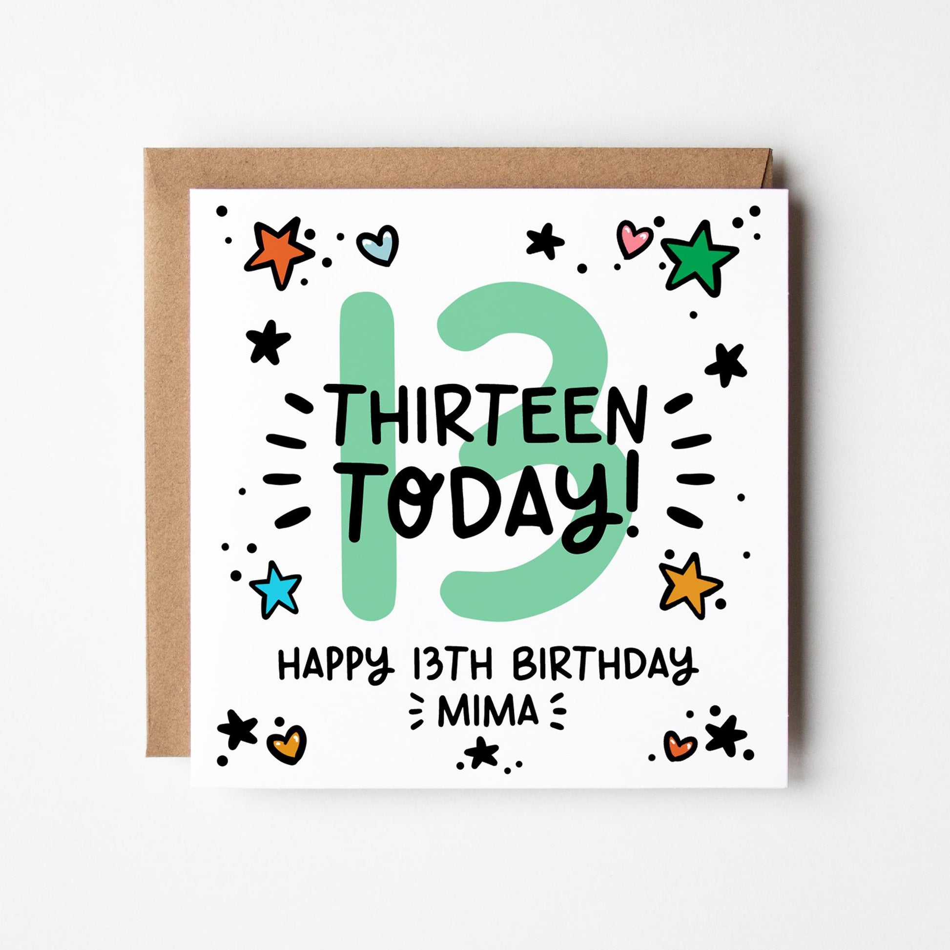 13th birthday card