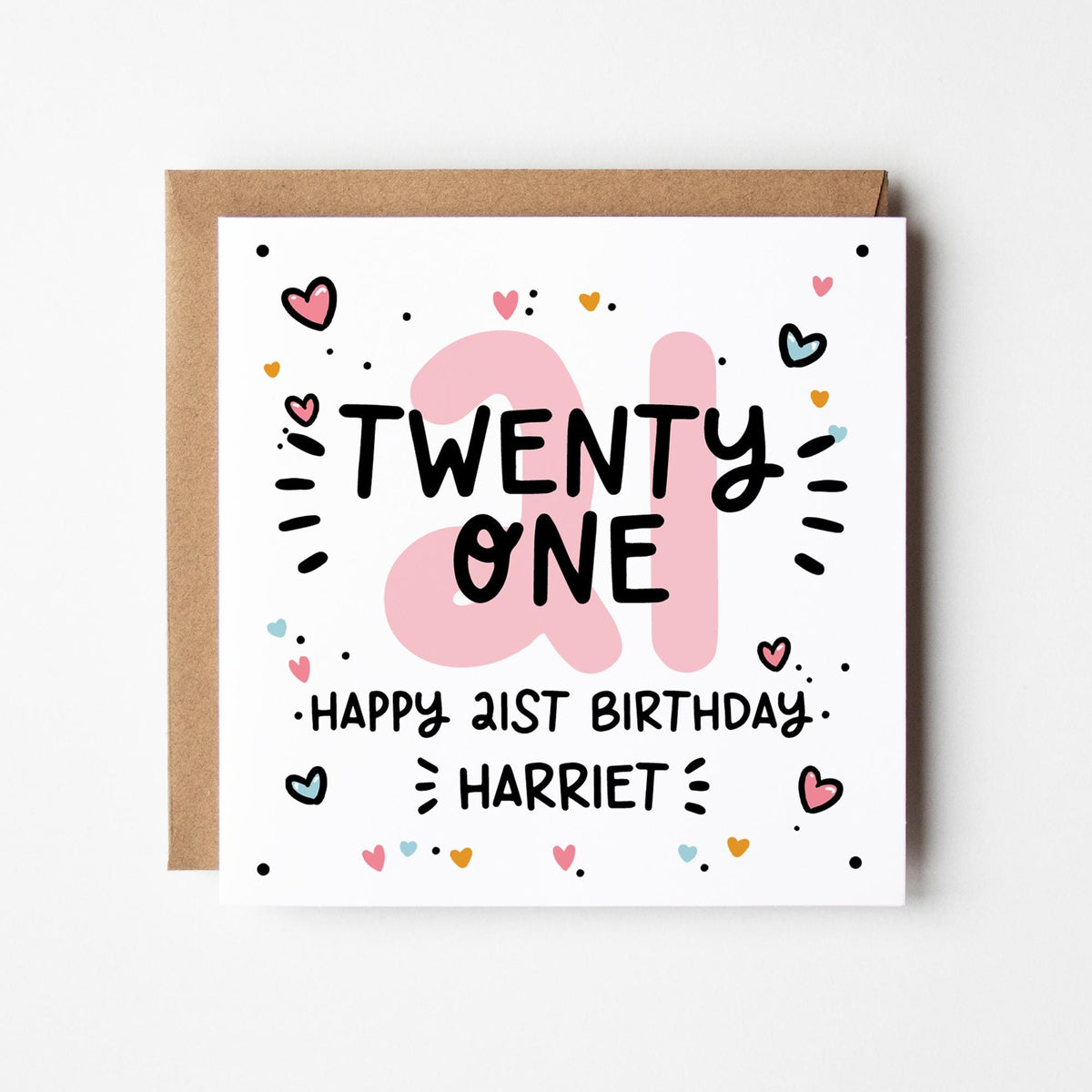 21 Today Birthday Card • Personalised 21st Birthday Card For Her • Girls 21st Birthday Card •