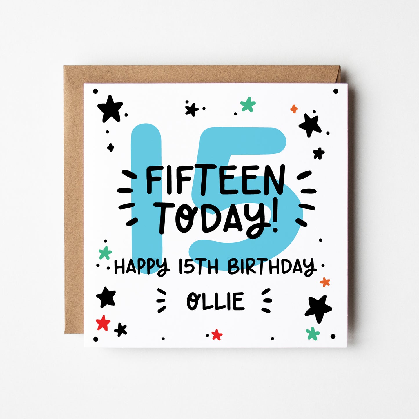 Personalised 11th, 12th, 13th 14th, 15th Birthday Card • Birthday Number Card • Boy's Birthday Card •