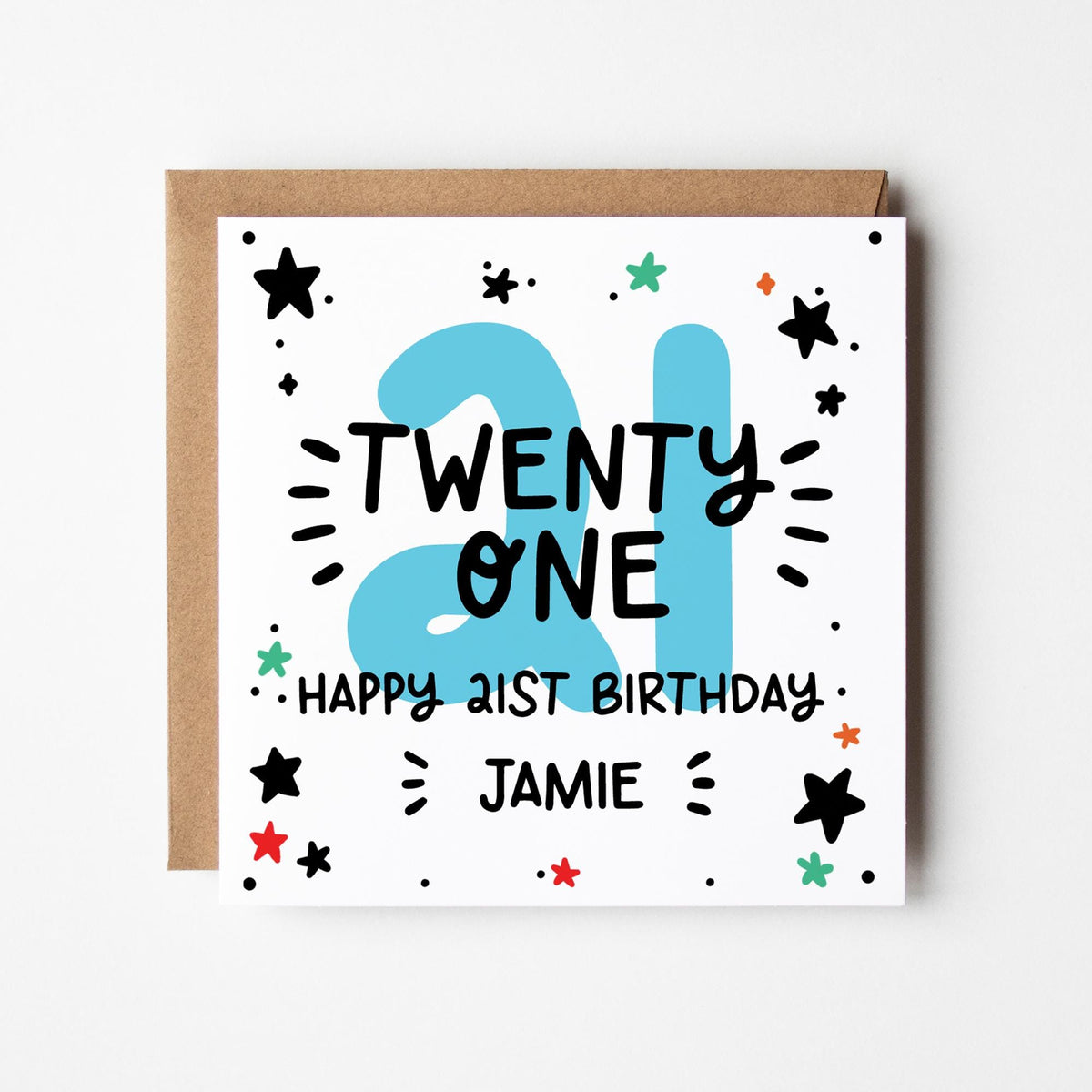 21 Today Birthday Card • Personalised 21st Birthday Card For Him • Boys 21st Birthday Card •