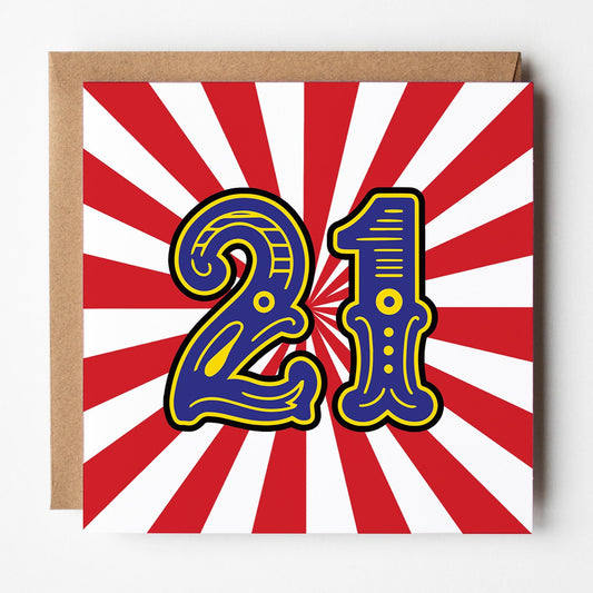 21st birthday card circus theme