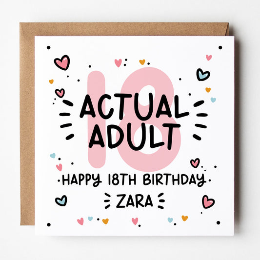 18th birthday card for her