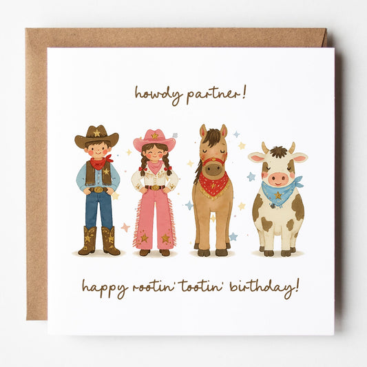 Cowboy birthday card for him