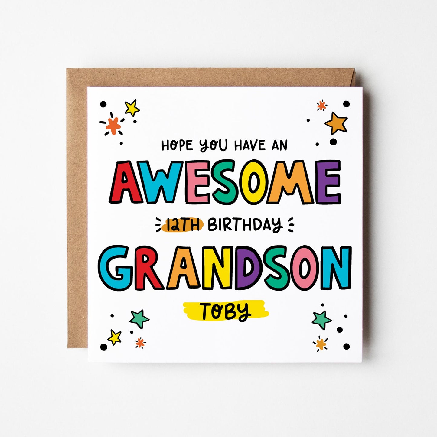 Awesome Grandson Birthday Card • Birthday Number Card for Grandson • Birthday Card For Grandson • Birthday Card •