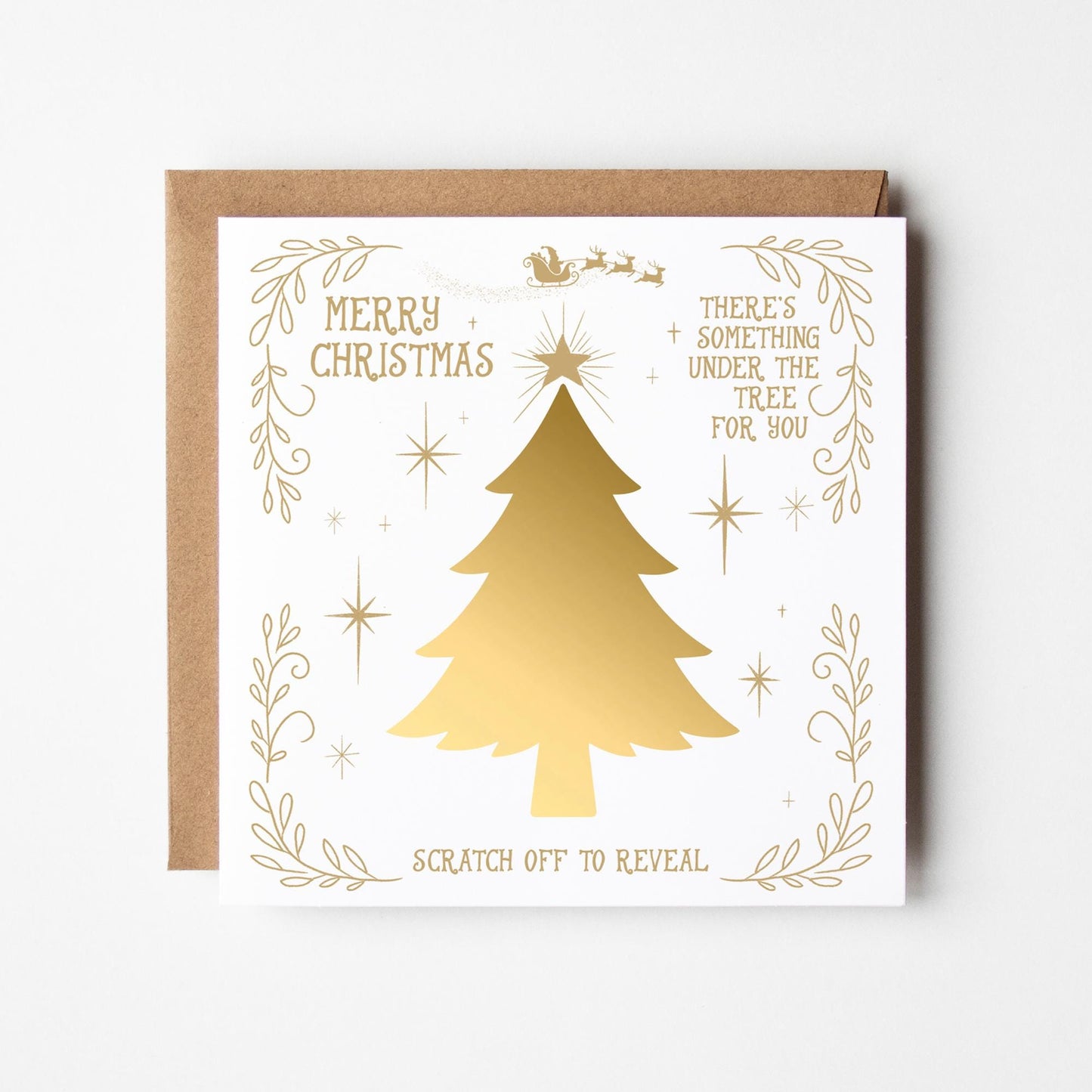 Magincal Christmas Scratch Card,with Gold Tree, DIY Or Ready Gift