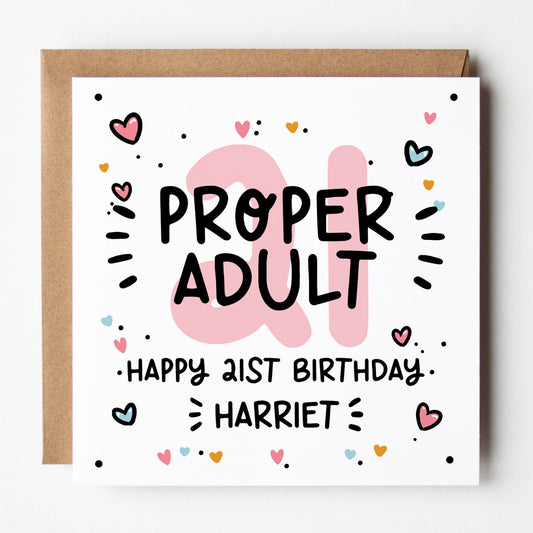 21st birthday card
