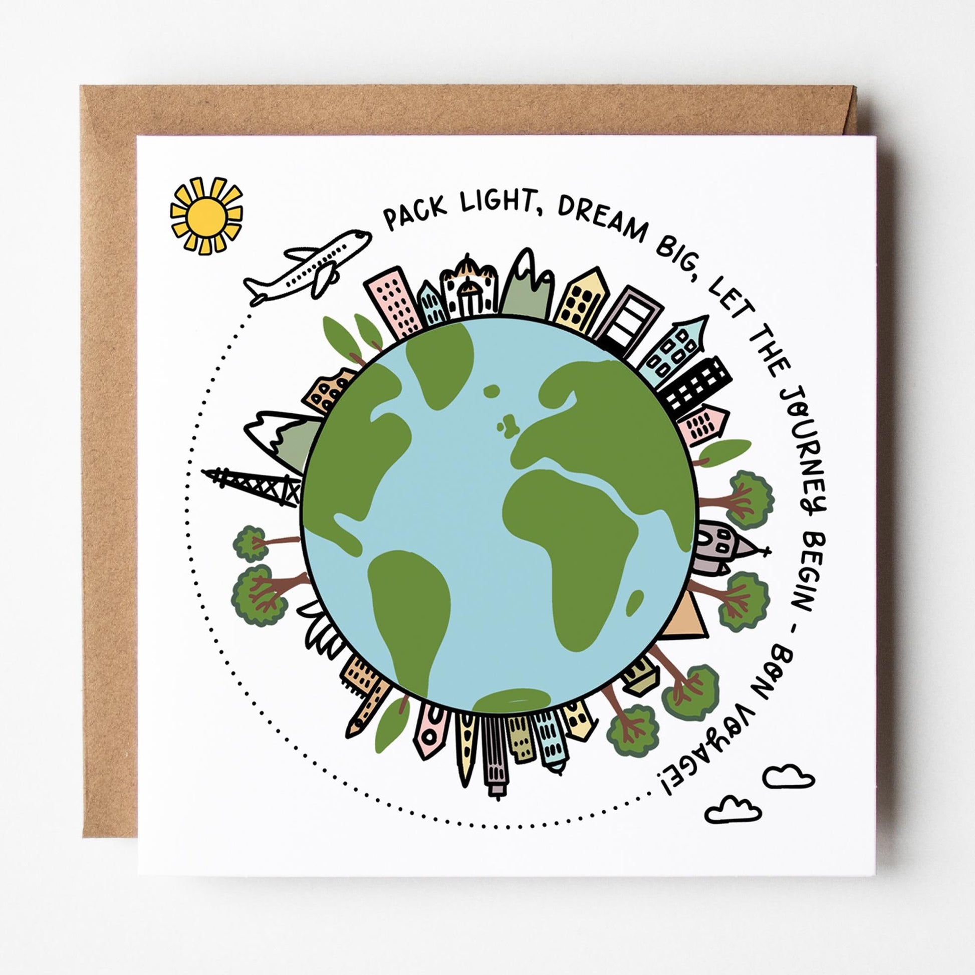 Travellers Card • Bon Voyage Safe Travels Card for Travellers • Cute Travel Card • Adventure Awaits