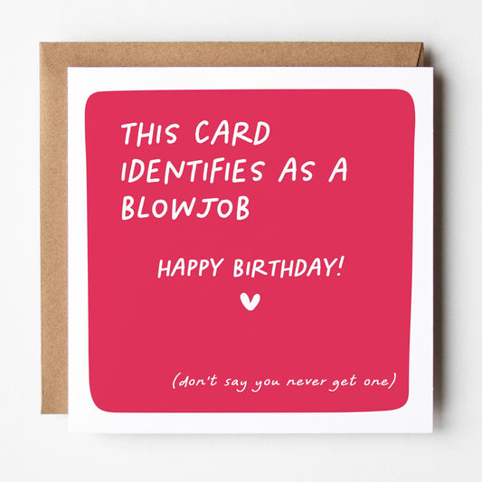 Rude Birthday Card for Him: Blowjob Card