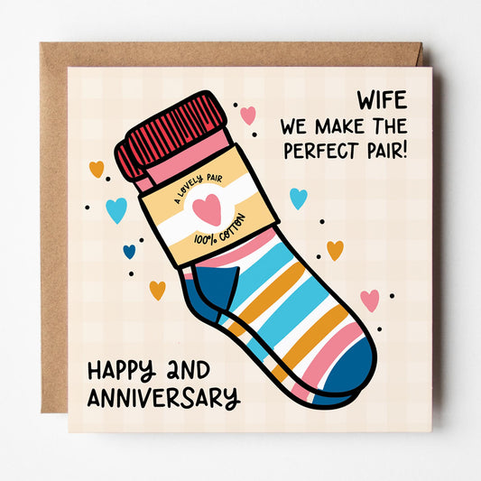 Wife 2nd Anniversary Card • Happy 2nd Anniversary Wife Card • 2nd Anniversary Card For Wife • Cotton Anniversary