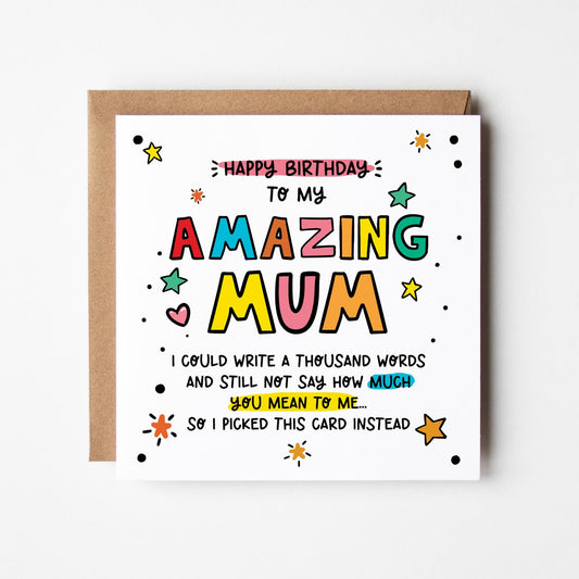 Amazing Mum Birthday Card • Mum Birthday Card • Heartfelt Birthday Card For Mum • Birthday Card for Mum