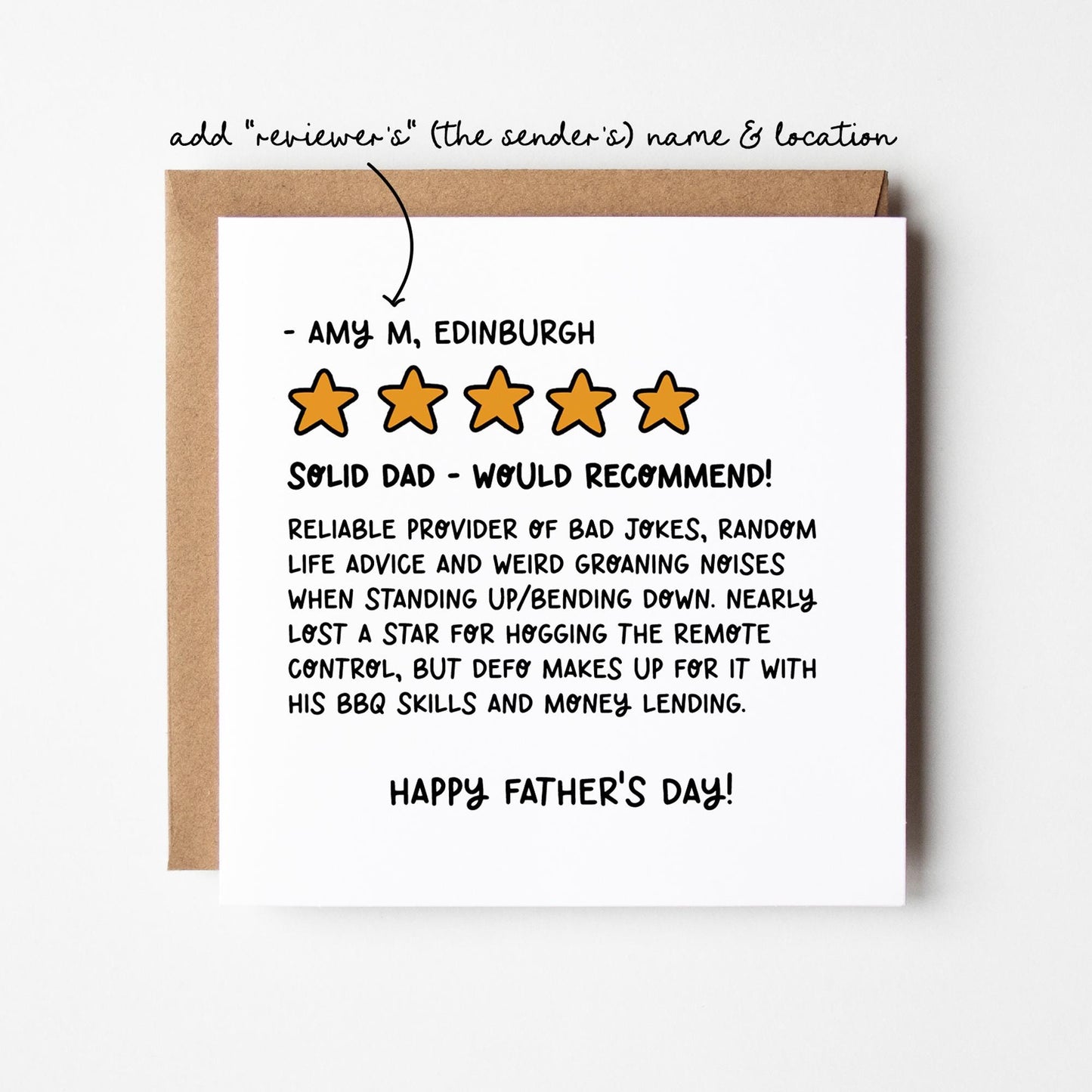 Father's Day Card • Funny Father's Day Card 5 Star Review • Card For Father's Day •