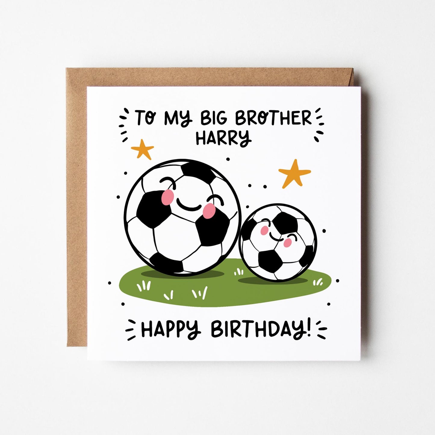 Big Brother Birthday Card • Personalised Football Big Brother Card • Happy Birthday Big Brother Card • Best Big Brother Card