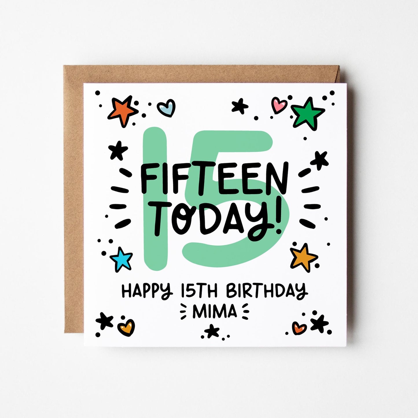 10th-18th Birthday Card Personalised • 15th Birthday Number Card • Teenagers Birthday Card • Teenage