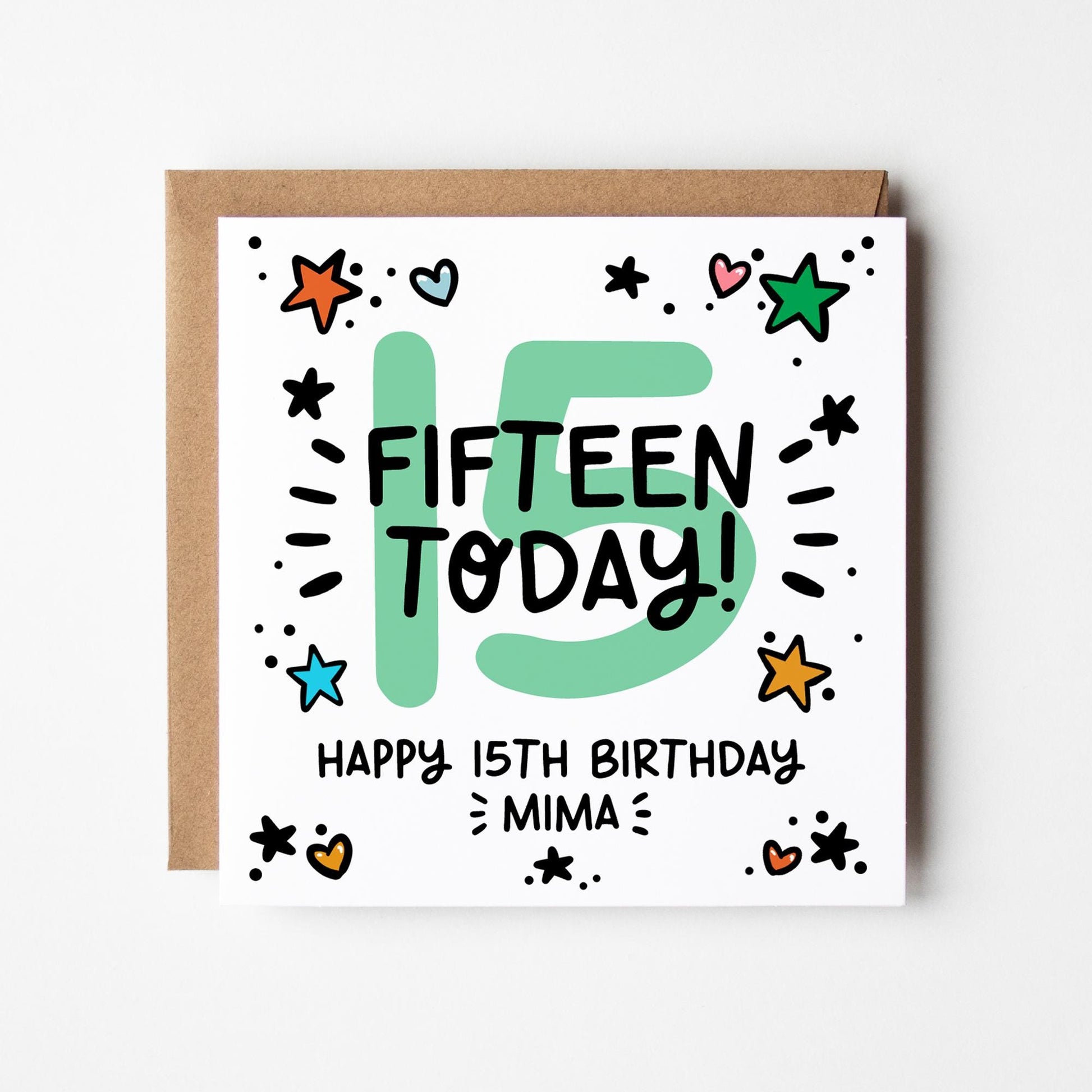 10th-18th Birthday Card Personalised • 15th Birthday Number Card • Teenagers Birthday Card • Teenage