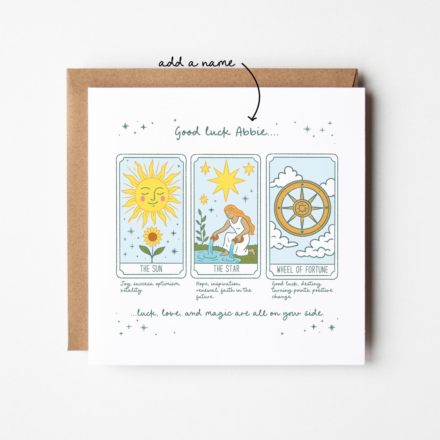 Good Luck Card • Tarot Card Design • Positive Energy Card • Encouragement Card • New Chapter Gift • Personalised Good Luck Leaving Card
