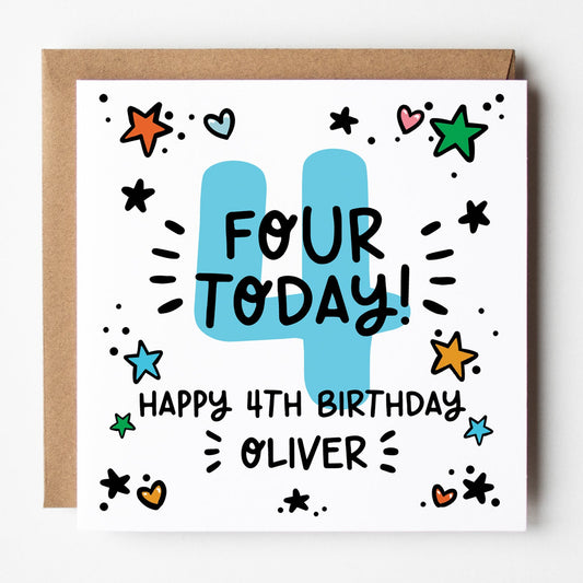 4th birthday card