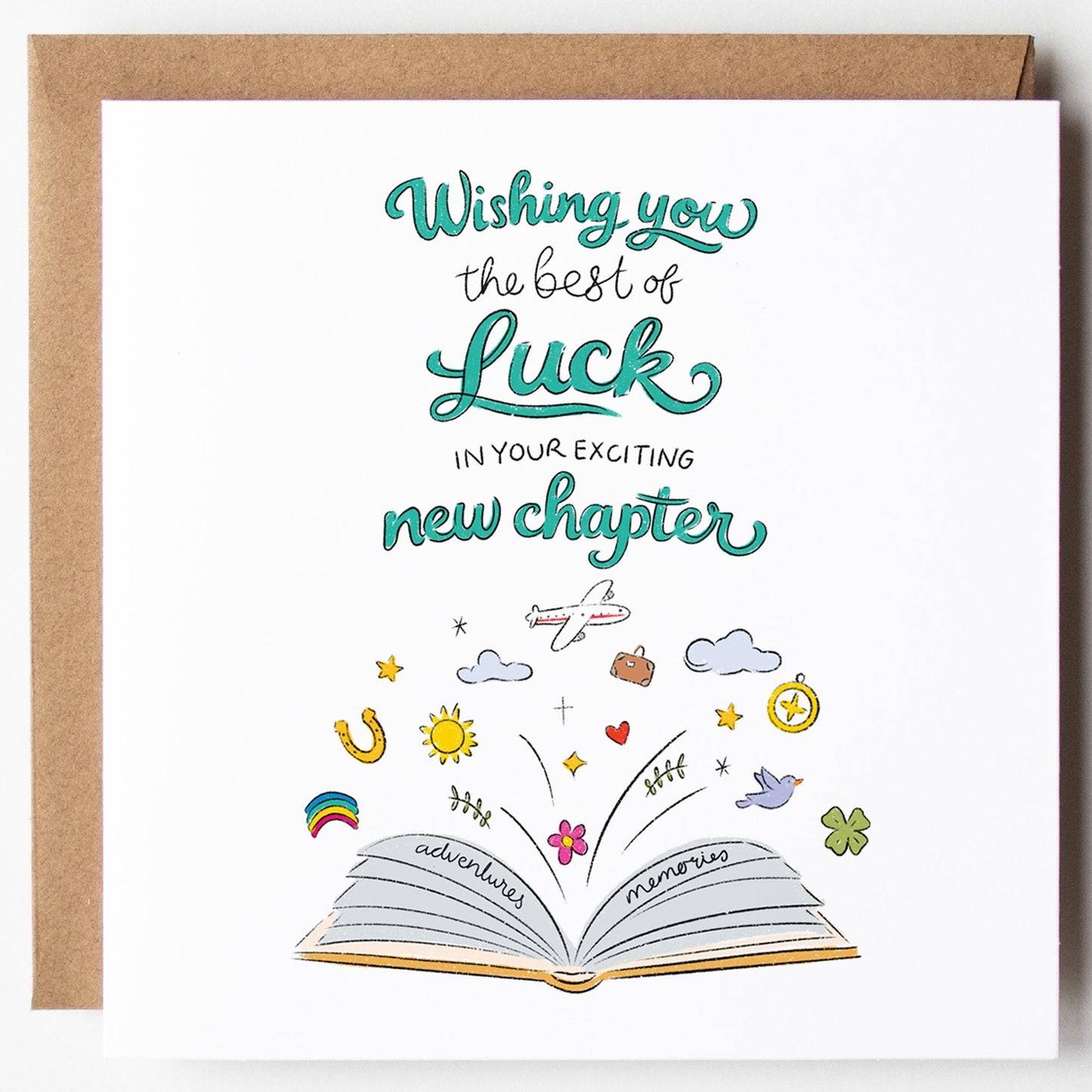 New Chapter Card: Good Luck, New Job, Bon Voyage with Kraft envelope