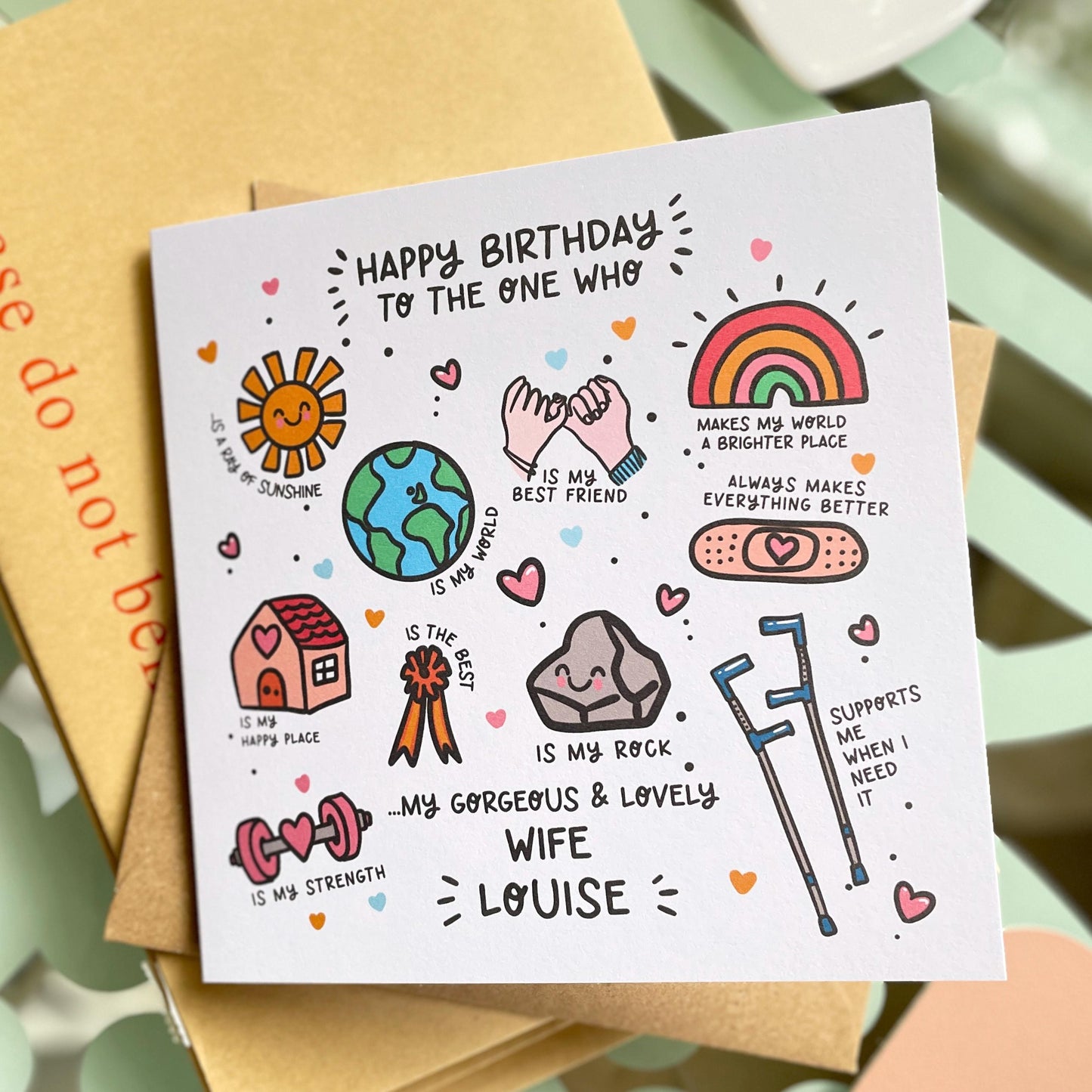 Wife Birthday Card • Personalised Birthday Card For Wife • Happy Birthday Wife • Gorgeous Wife Card  •