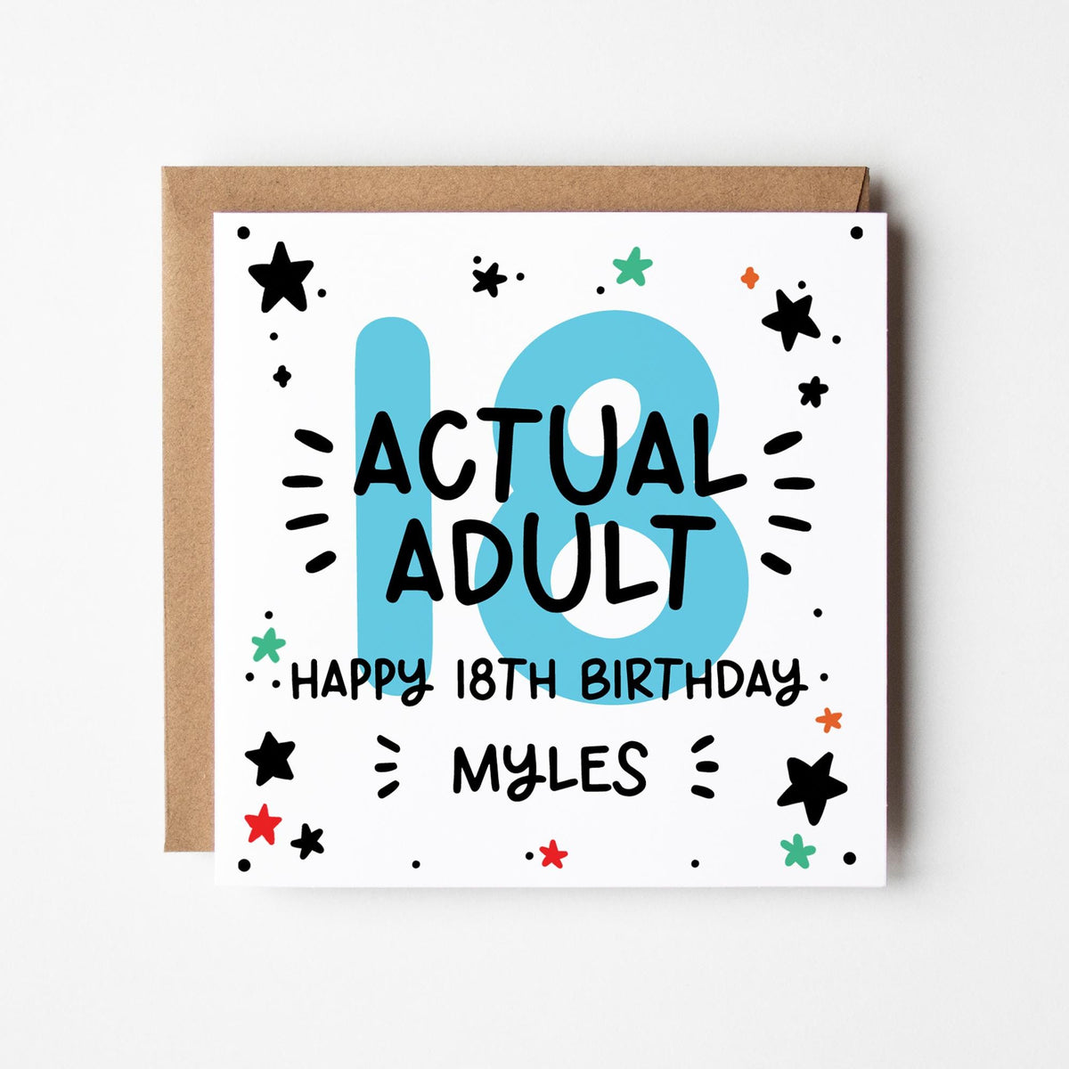 18th Birthday Card • Personalised 18th Birthday Card For Boys • Actual Adult 18th Birthday Card •