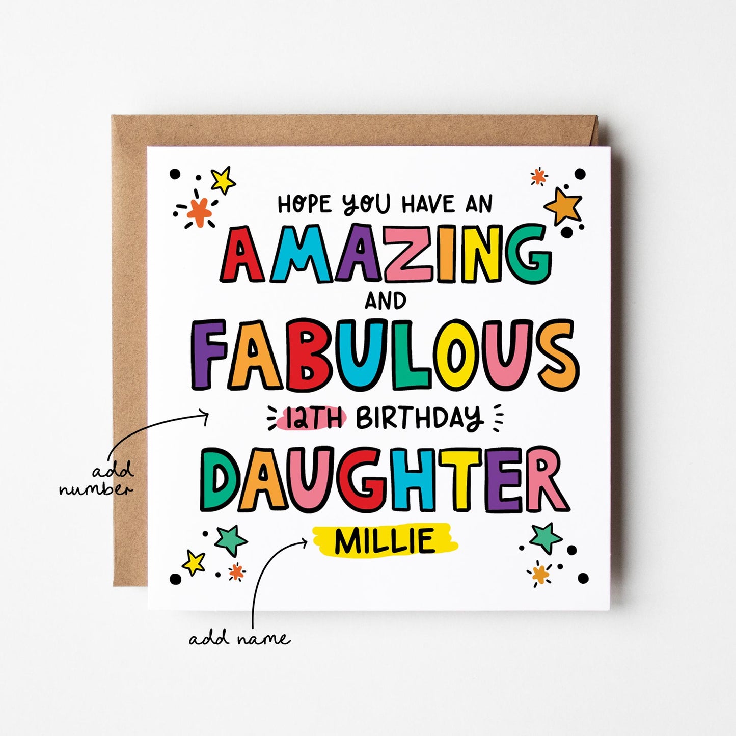 Amazing Daughter Birthday Card • Birthday Number Card for Daughter • Birthday Card For Daughter • Birthday Card •