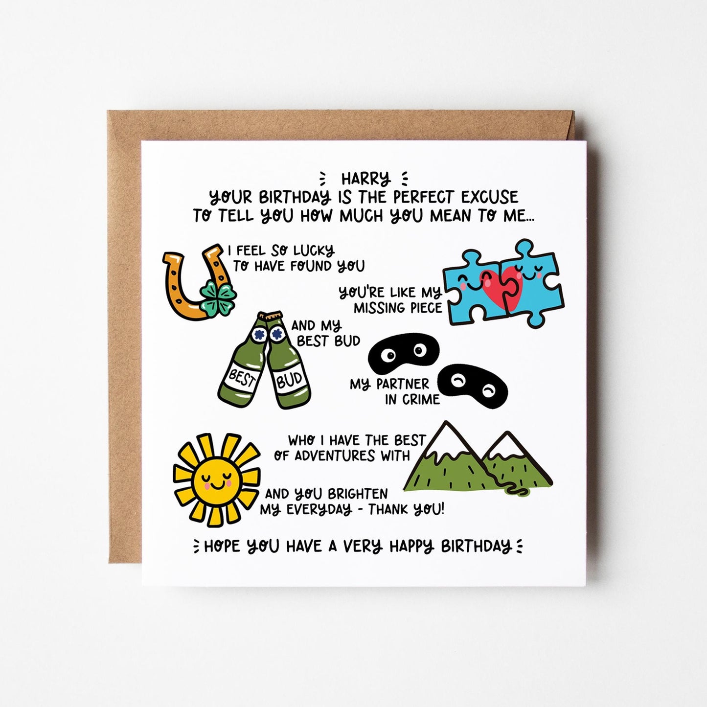 Boyfriend/Girlfriend Birthday Card • Personalised Birthday Card For Partner • Birthday Card For Boyfriend/Girlfriend/Partner •