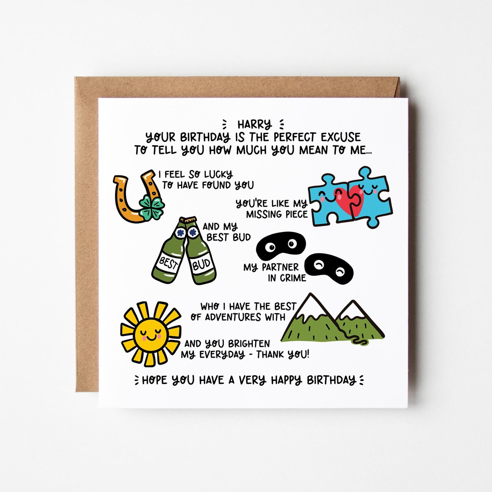 Boyfriend/Girlfriend Birthday Card • Personalised Birthday Card For Partner • Birthday Card For Boyfriend/Girlfriend/Partner •