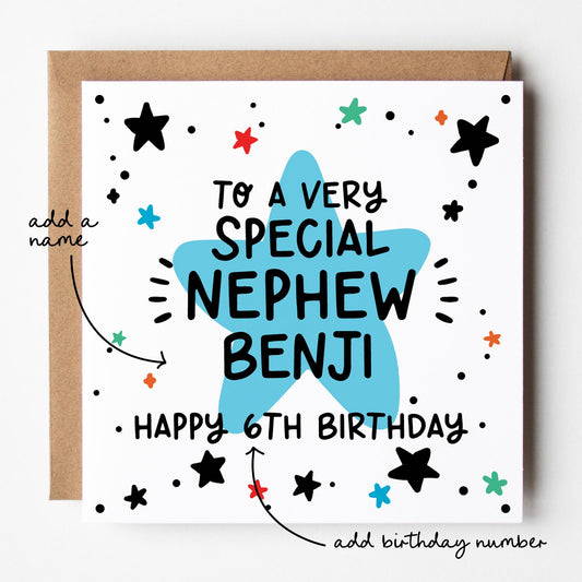 Nephew Birthday Card • Birthday Number Card for Nephew • Birthday Card For Nephew • Birthday Card •