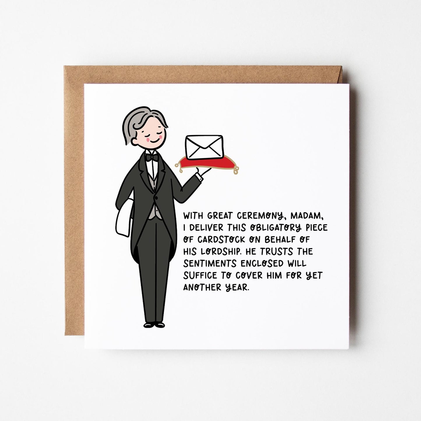 Funny Birthday Card For Wife: Butler Delivery, Kraft Envelope