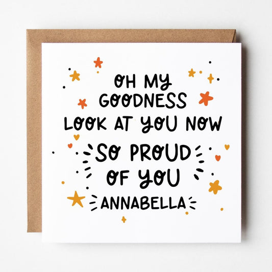 So Proud Of You Card • Personalised Proud Parent Card • Well Done Achievement Card •