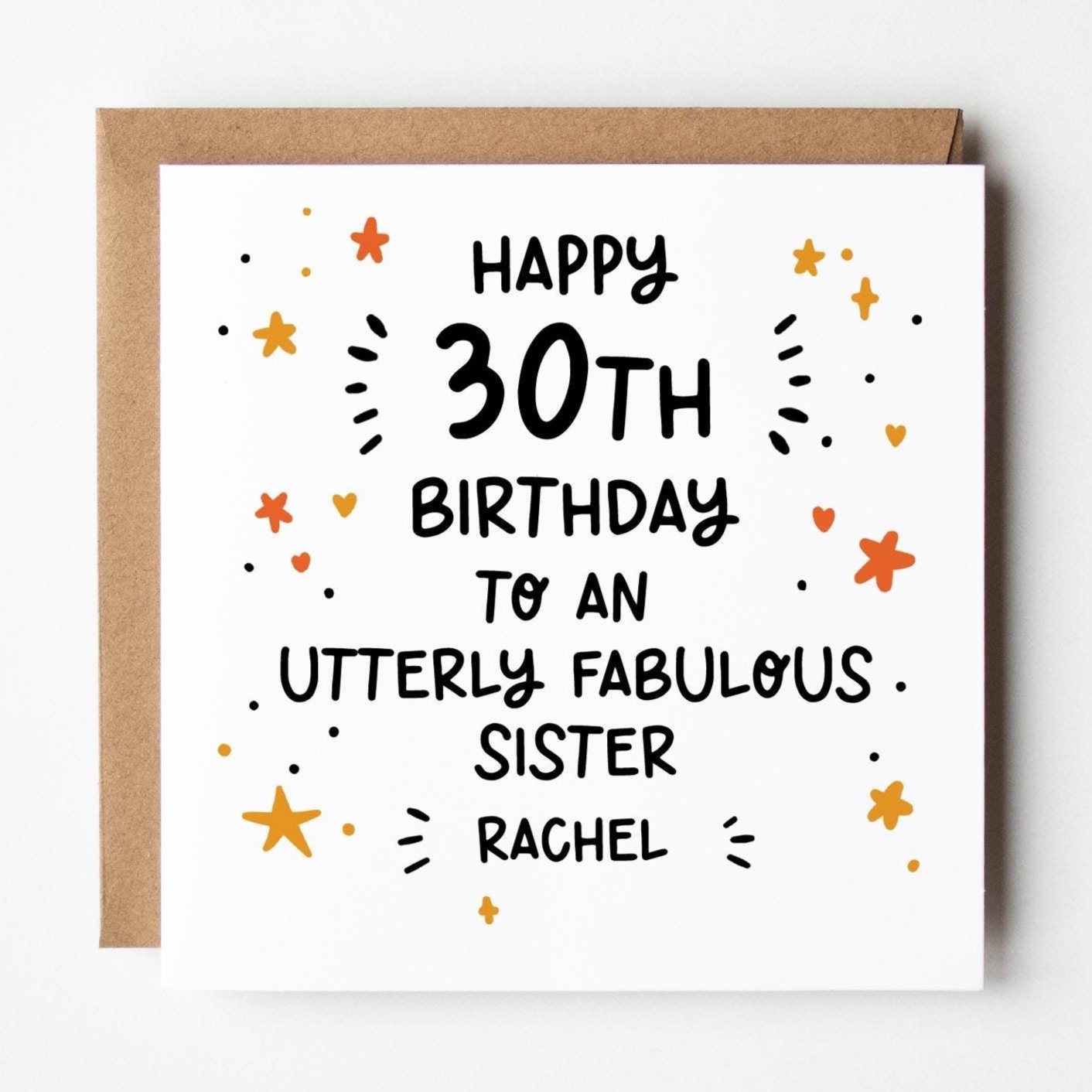 Utterly Fabulous sister 30th Birthday Card • Personalised 30th Birthday Card • Personalised Birthday Card 30th Birthday •
