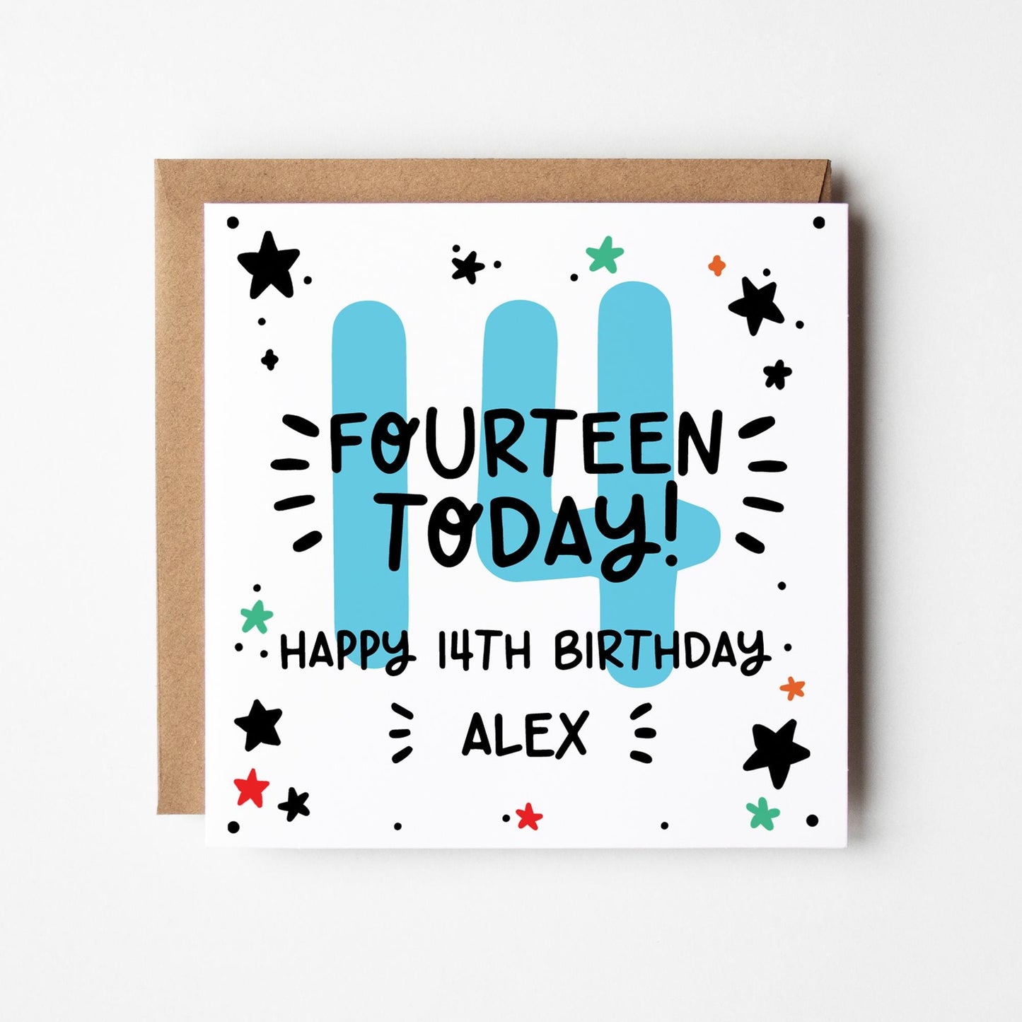 Personalised 11th, 12th, 13th, 14th, 15th Birthday Card • Birthday Number Card • Boy's Birthday Card •