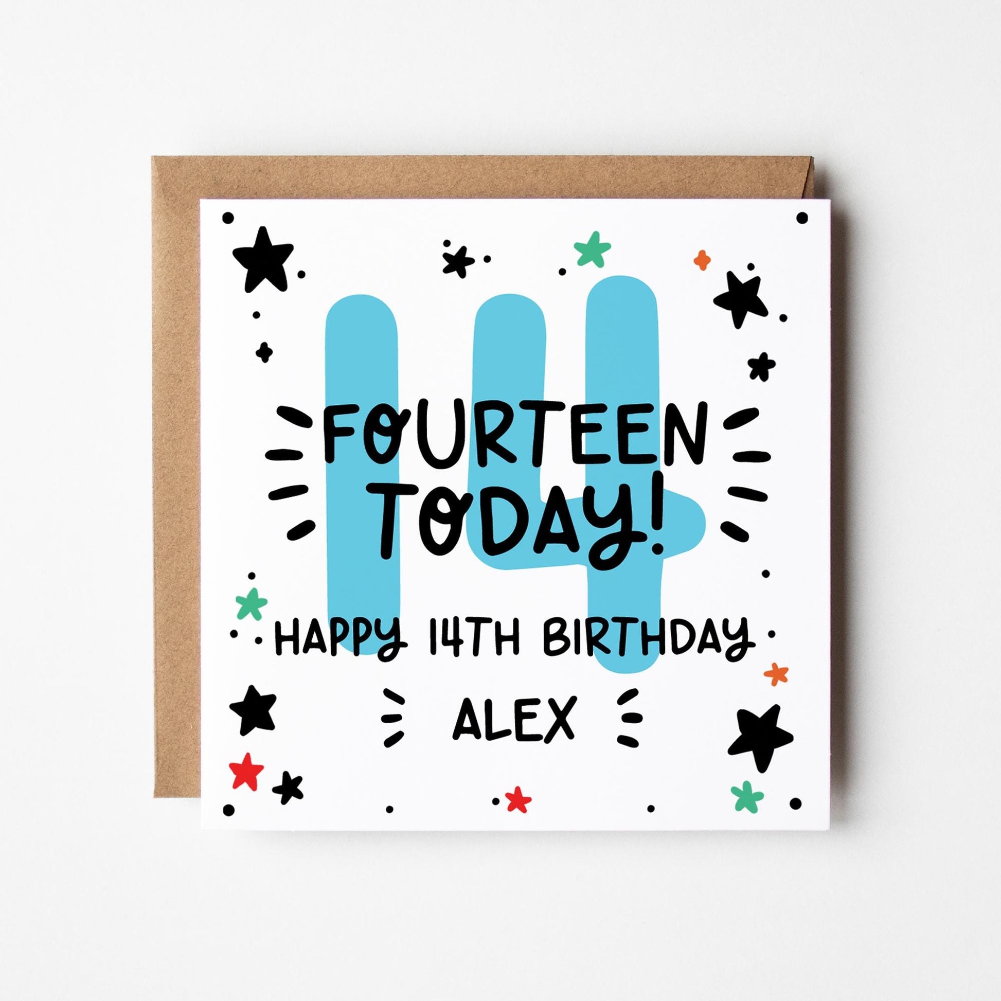 Personalised 11th, 12th, 13th, 14th, 15th Birthday Card • Birthday Number Card • Boy's Birthday Card •