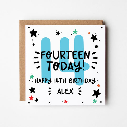 Personalised 11th, 12th, 13th, 14th, 15th Birthday Card • Birthday Number Card • Boy's Birthday Card •
