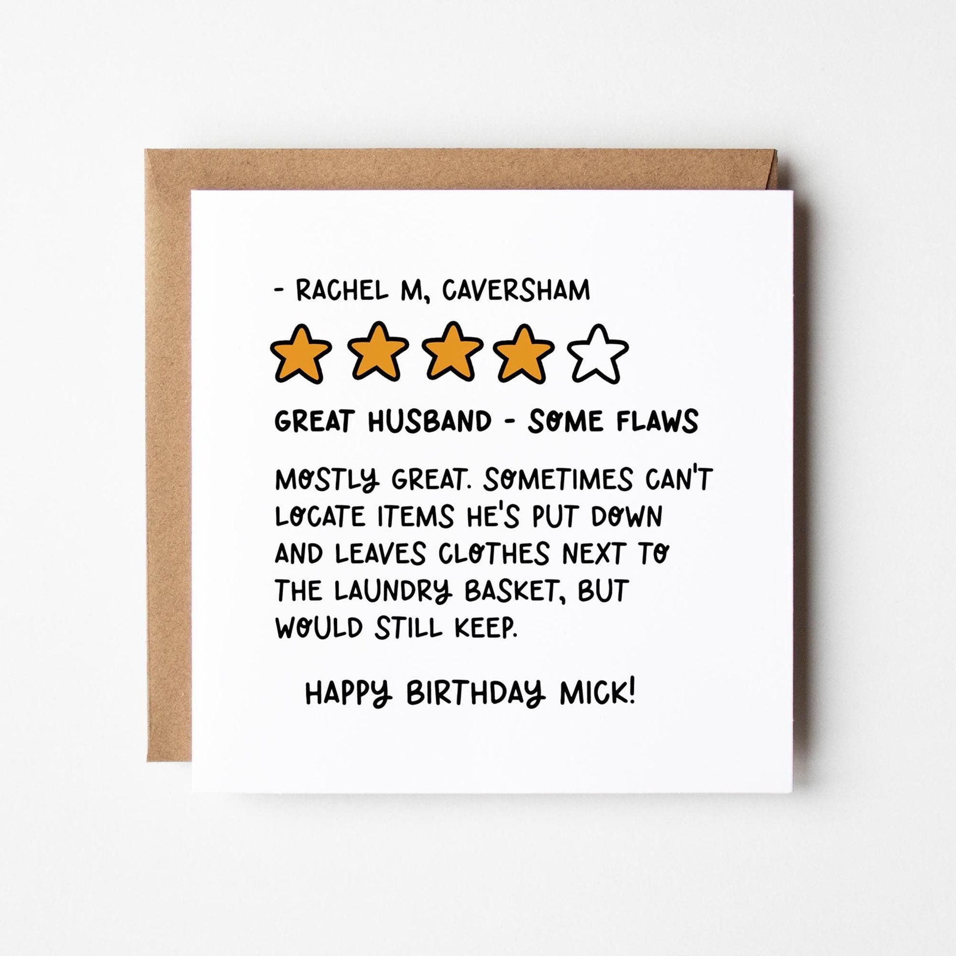 Funny Husband Birthday Card • Husband Review Card • Personalised Birthday Card For Husband • Birthday Card For Husband •