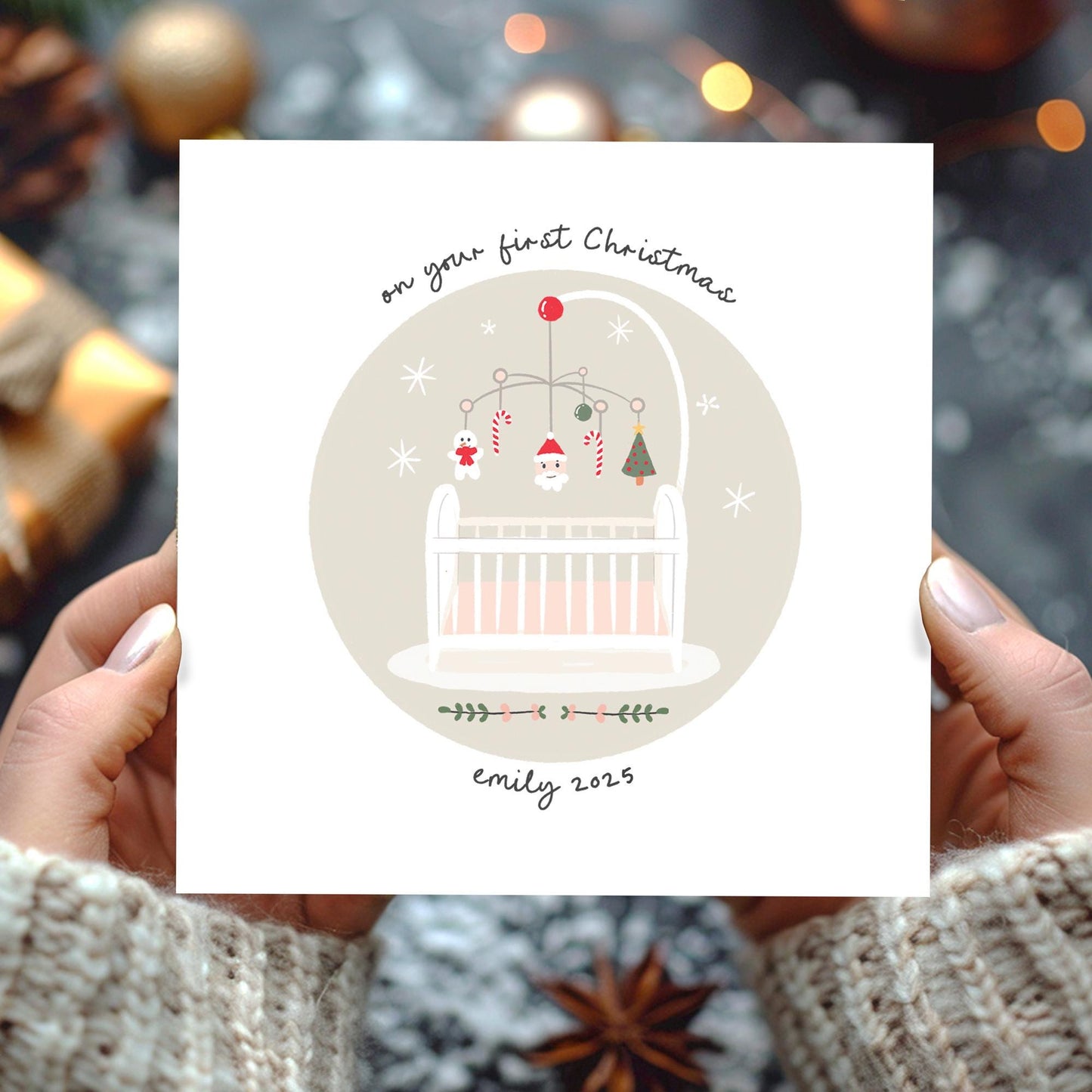 Baby's First Christmas Card: Baby Girls' 1st Christmas Card, First Christmas