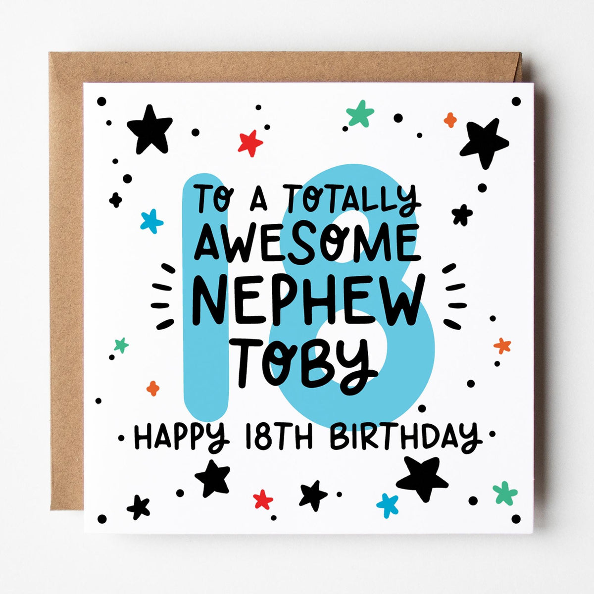 Nephew 18th Birthday Card • Personalised 18th Birthday Card For Nephew • Nephew Birthday Card •  18 Nephew