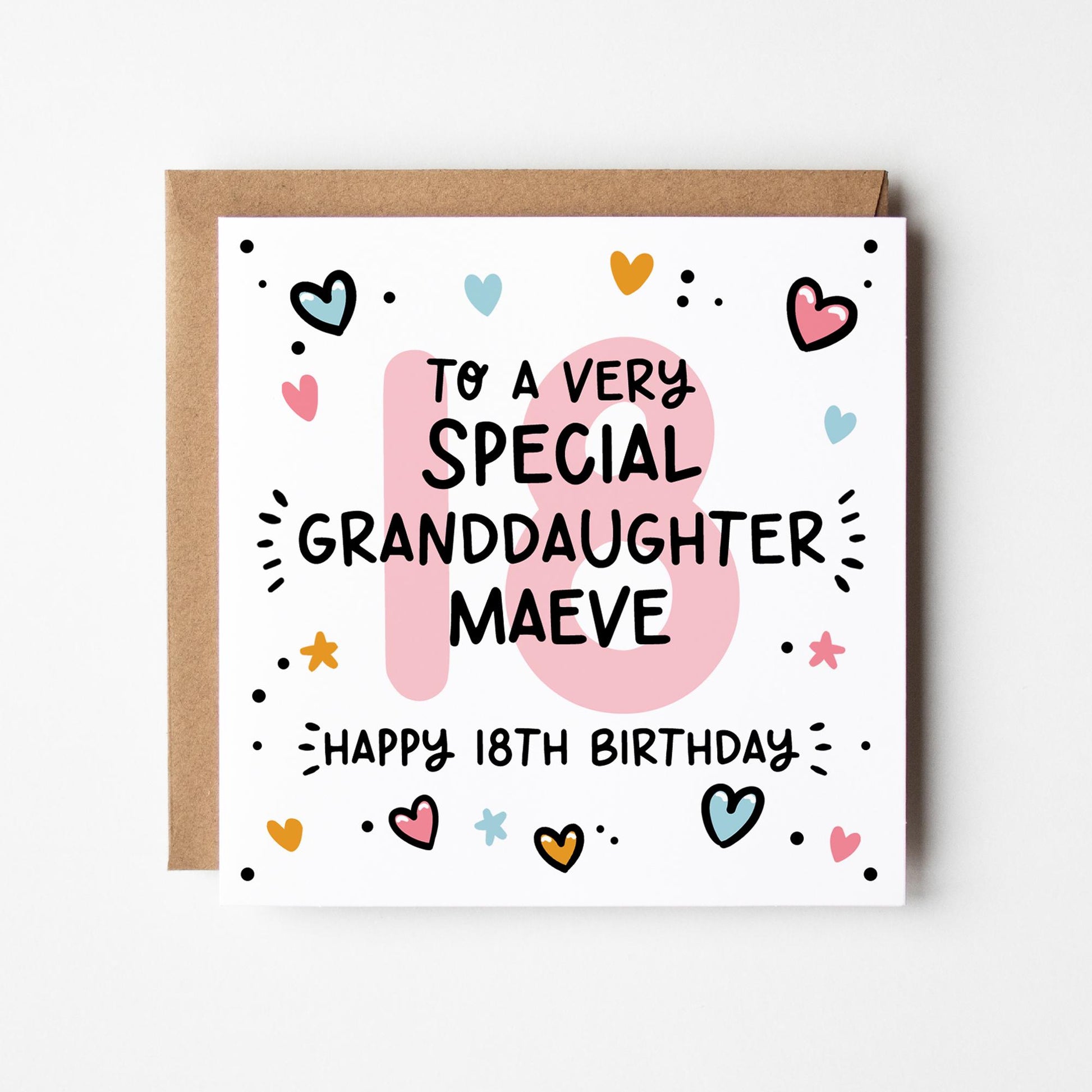 Granddaughter 18th Birthday Card • Personalised 18th Birthday Card For Granddaughter • Granddaughters 18th Birthday Card •