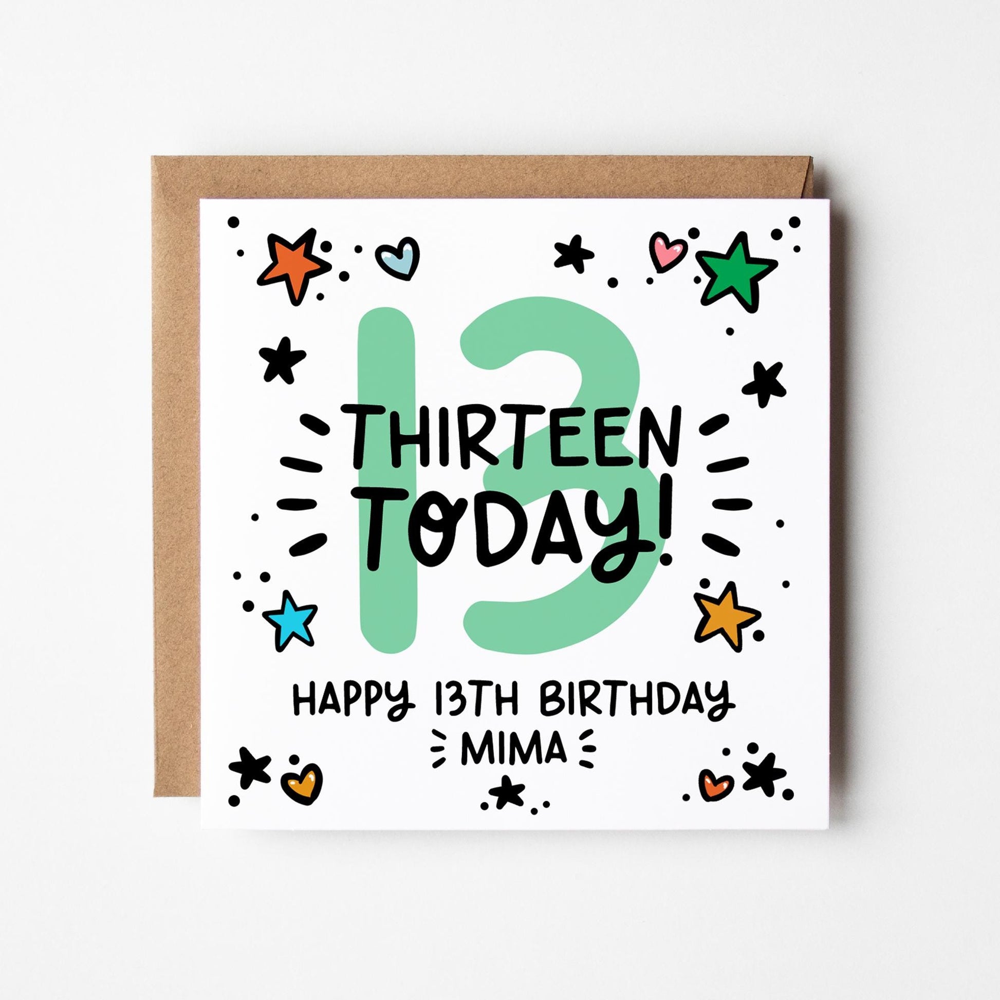 13th birthday card