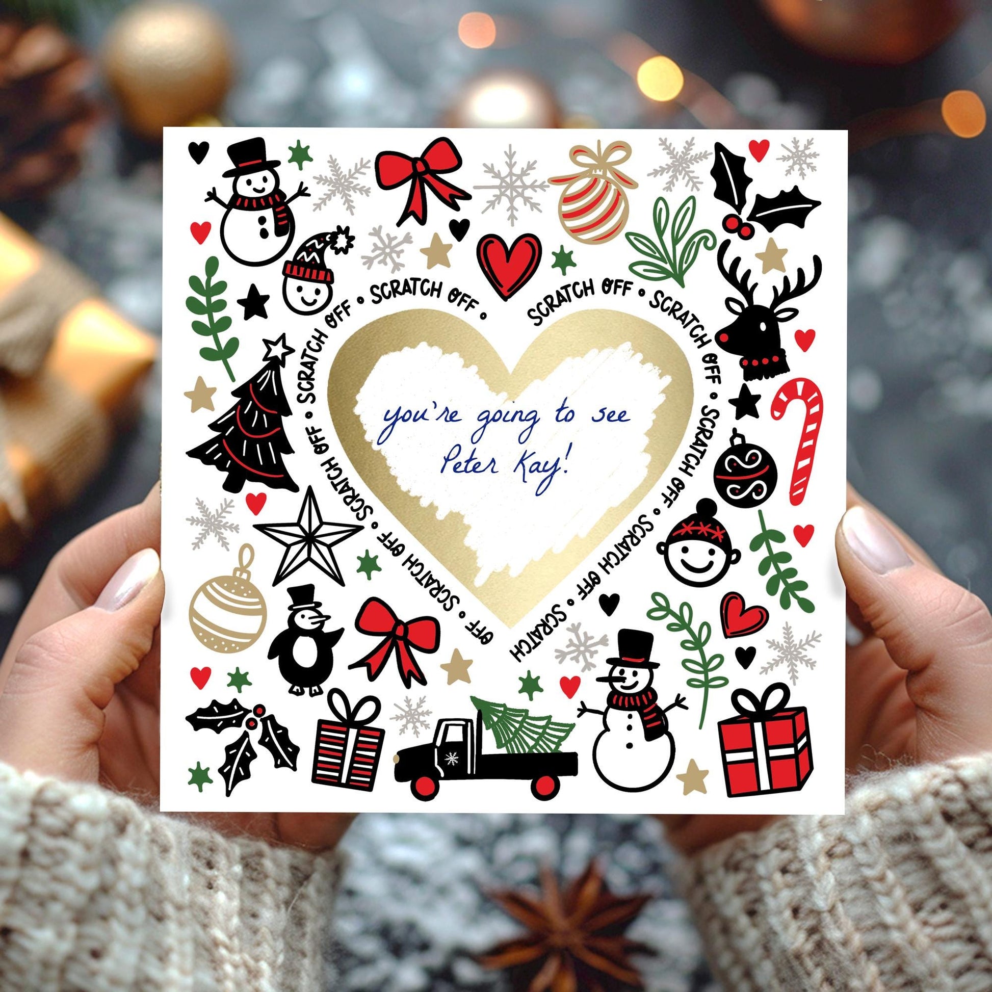 DIY Christmas Scratch Card: You write the message under the gold heart.